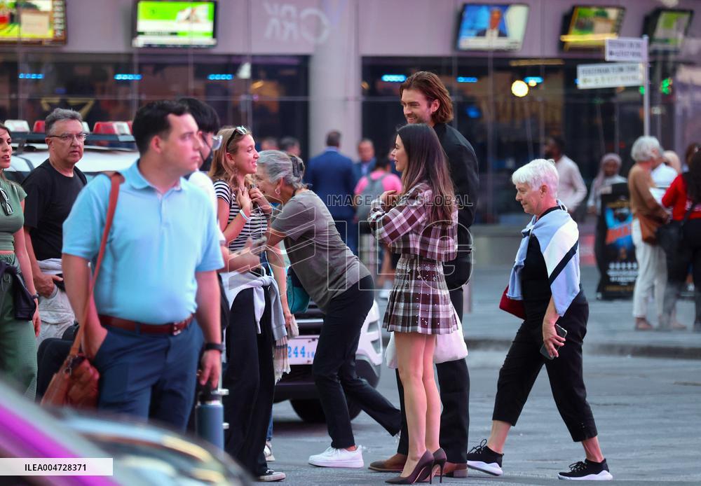Miranda Cosgrove and Pierson Fode out in Times Square - New York