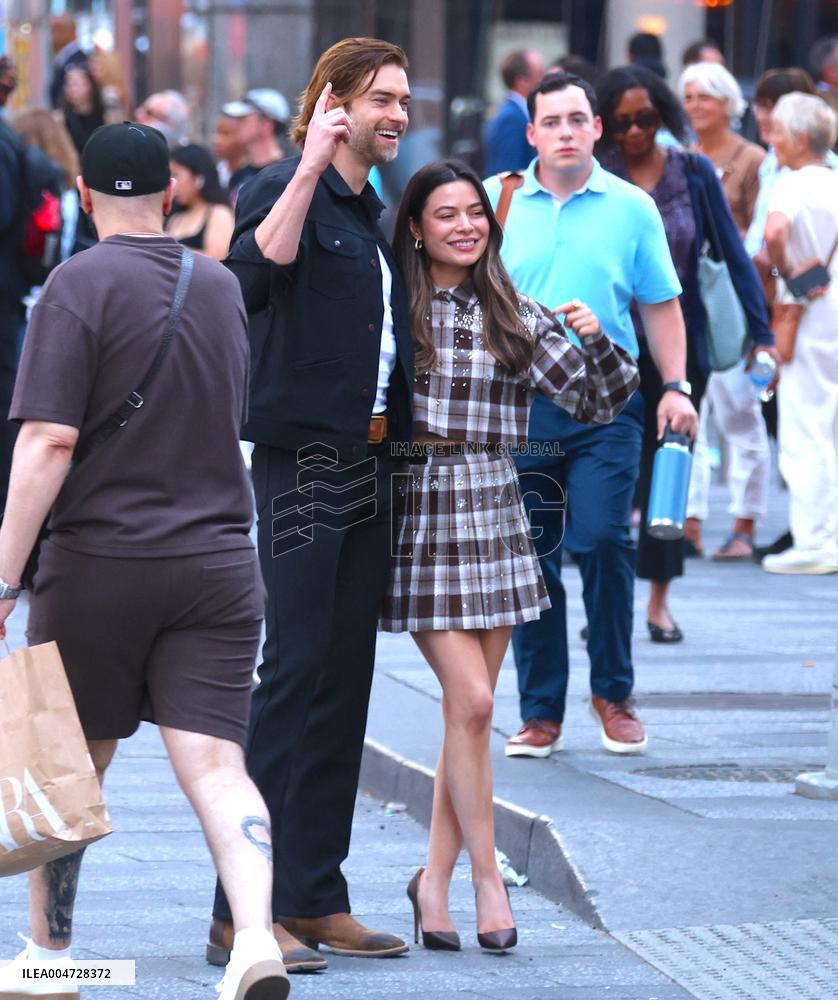 Miranda Cosgrove and Pierson Fode out in Times Square - New York