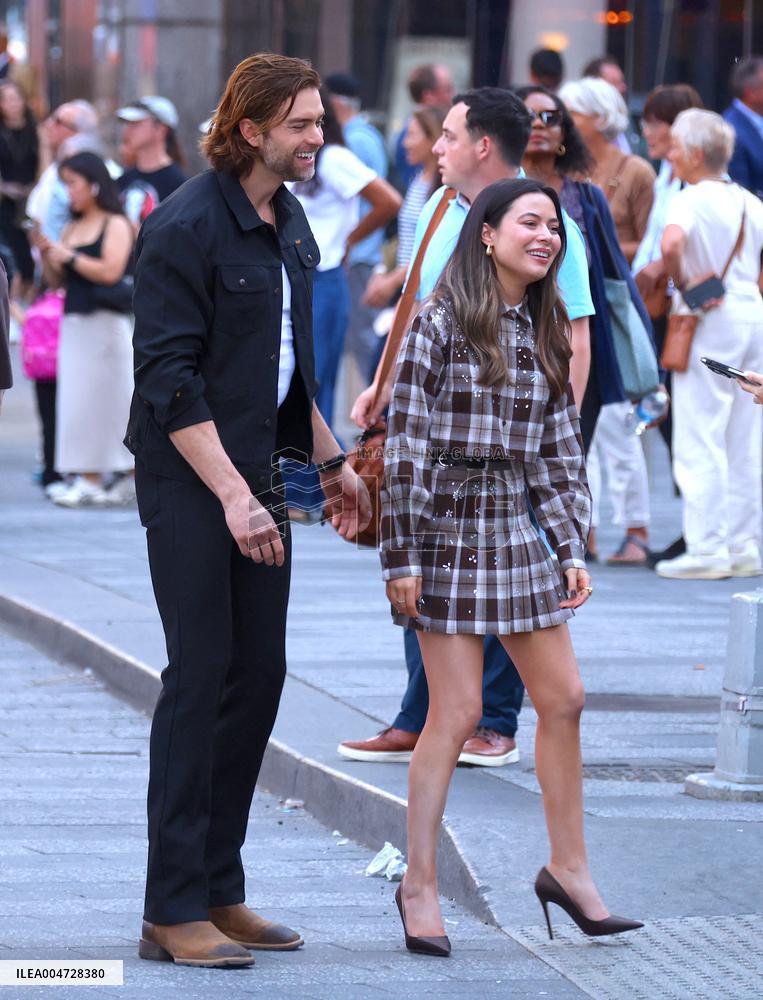 Miranda Cosgrove and Pierson Fode out in Times Square - New York