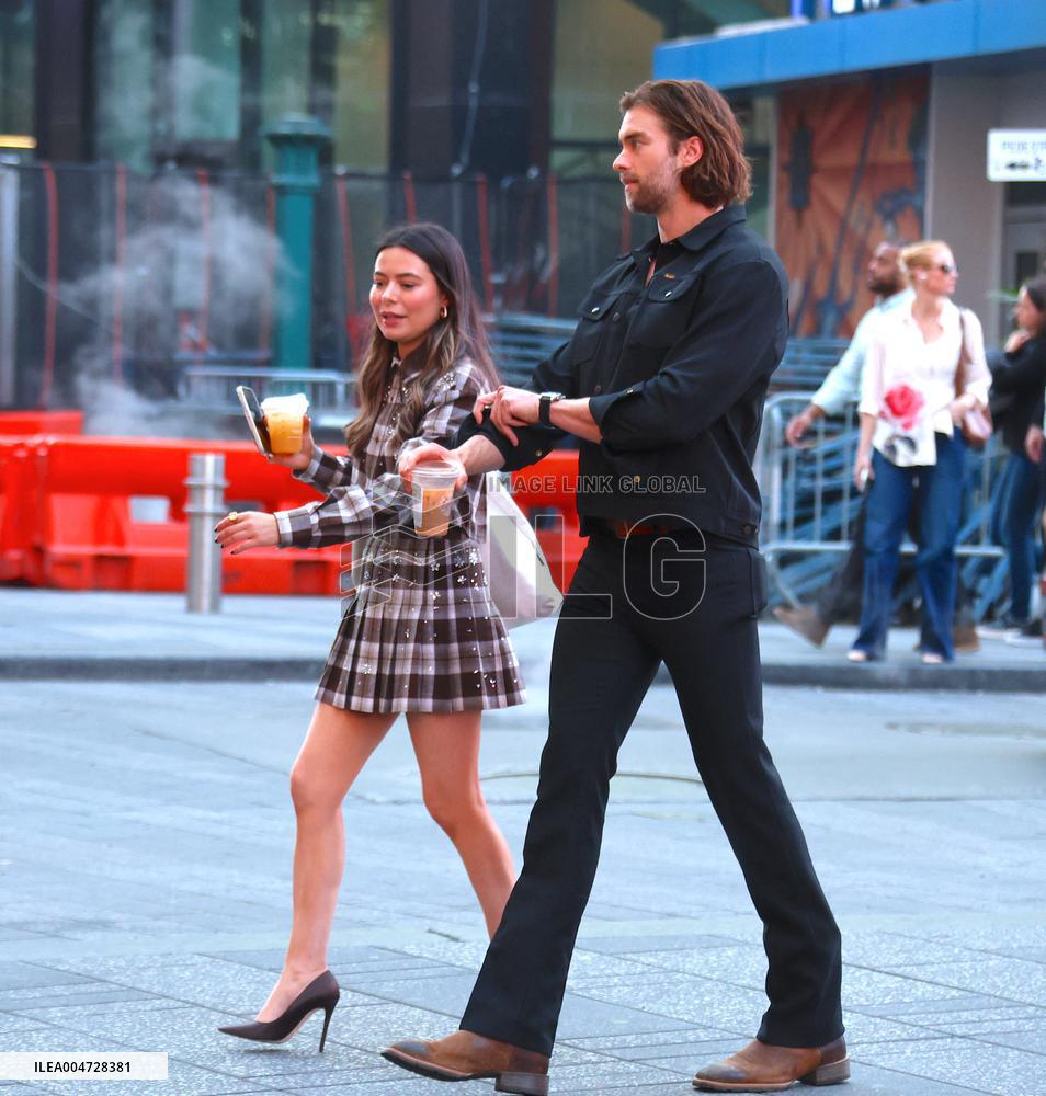 Miranda Cosgrove and Pierson Fode out in Times Square - New York