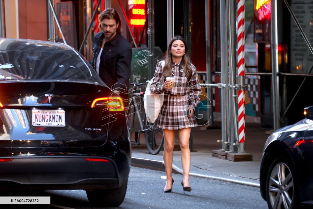 Miranda Cosgrove and Pierson Fode out in Times Square - New York