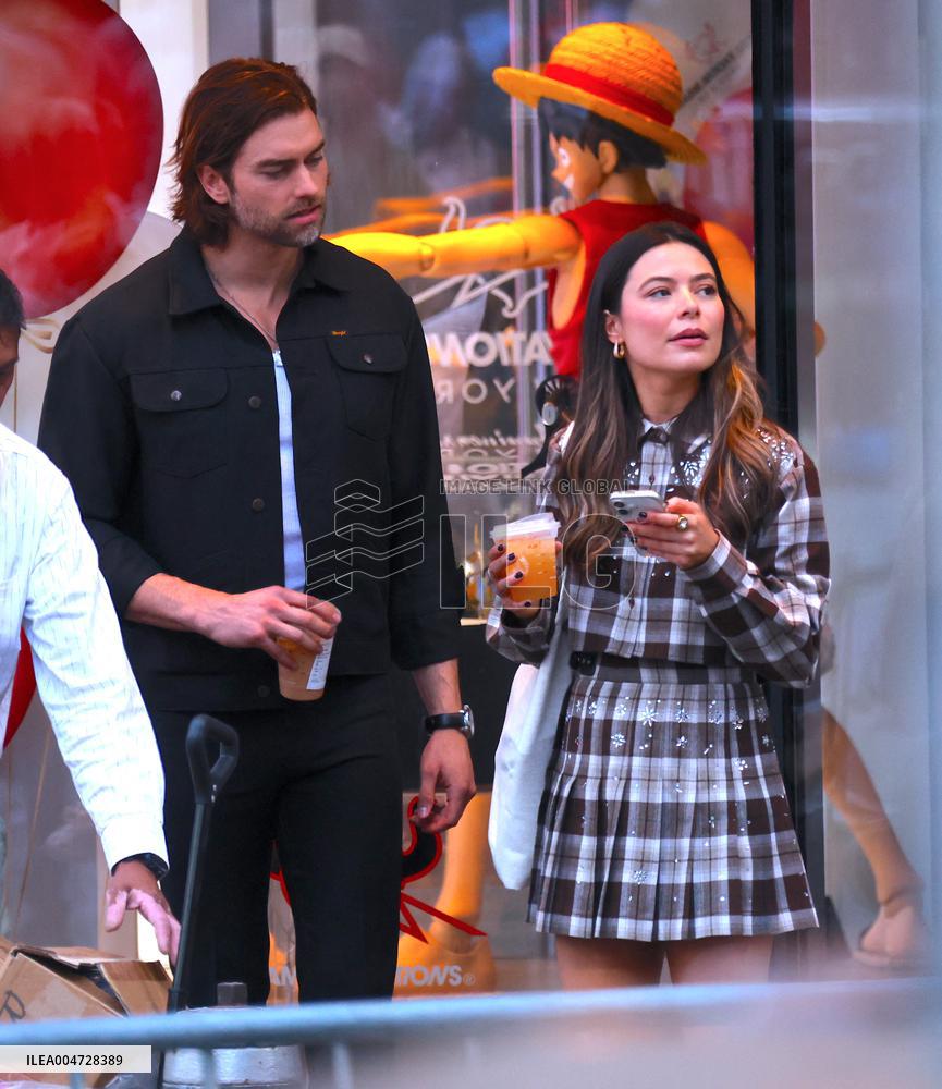Miranda Cosgrove and Pierson Fode out in Times Square - New York