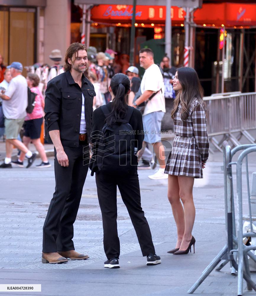 Miranda Cosgrove and Pierson Fode out in Times Square - New York