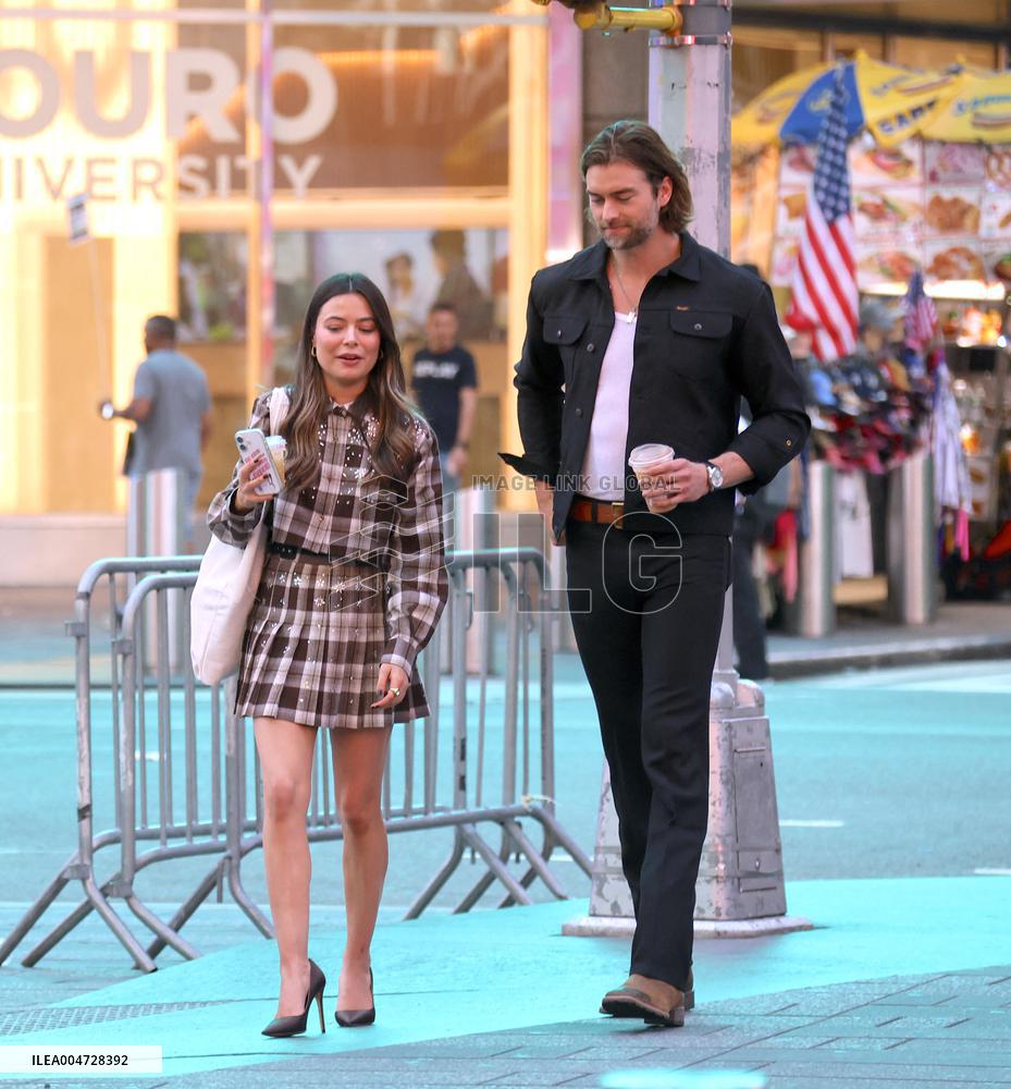 Miranda Cosgrove and Pierson Fode out in Times Square - New York
