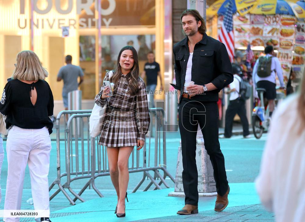 Miranda Cosgrove and Pierson Fode out in Times Square - New York