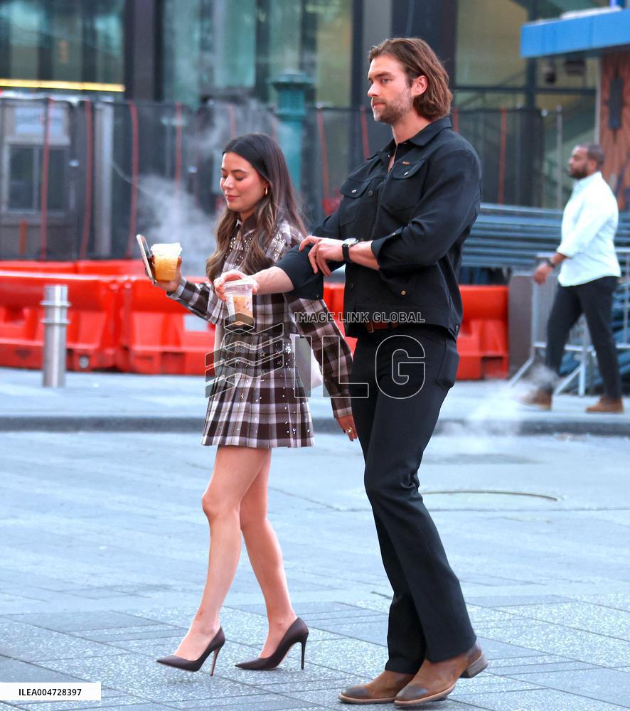 Miranda Cosgrove and Pierson Fode out in Times Square - New York