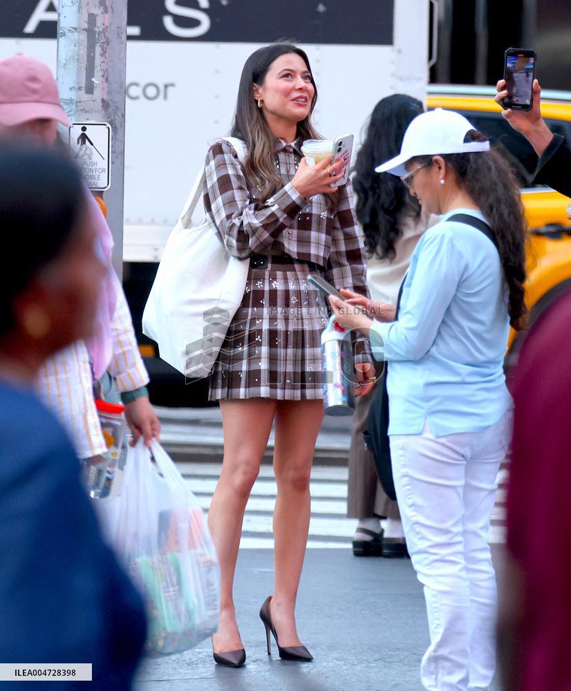 Miranda Cosgrove and Pierson Fode out in Times Square - New York