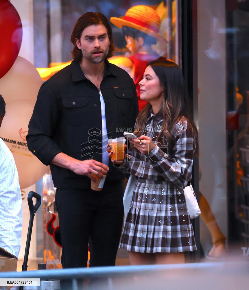 Miranda Cosgrove and Pierson Fode out in Times Square - New York