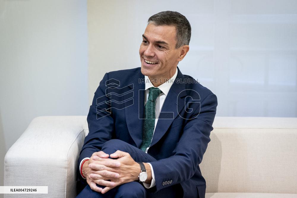 Pedro Sanchez Receives Friedrich Merz - Madrid