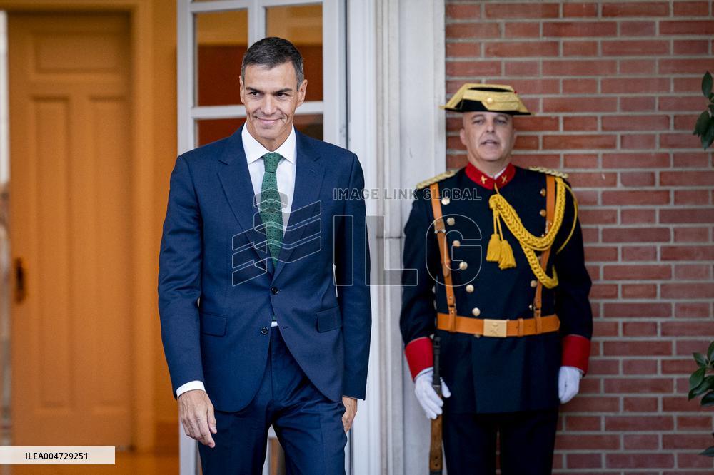 Pedro Sanchez Receives Friedrich Merz - Madrid