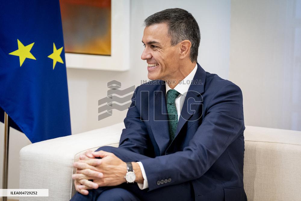 Pedro Sanchez Receives Friedrich Merz - Madrid