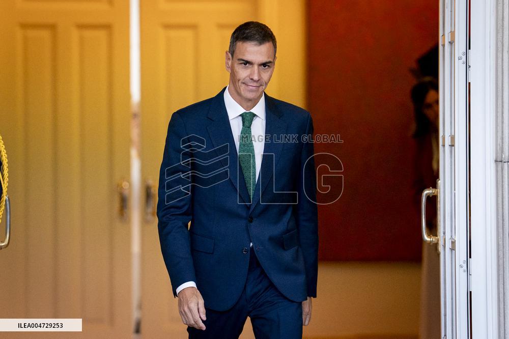Pedro Sanchez Receives Friedrich Merz - Madrid