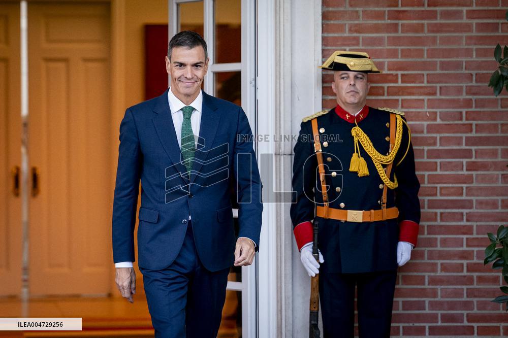Pedro Sanchez Receives Friedrich Merz - Madrid