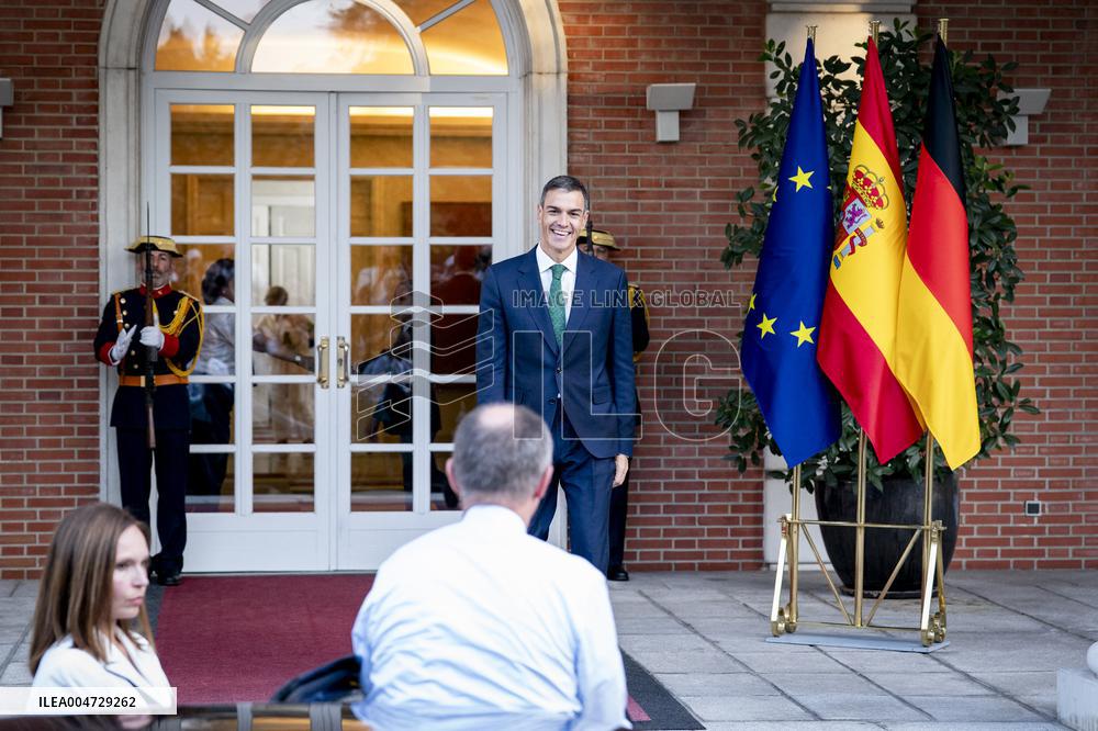 Pedro Sanchez Receives Friedrich Merz - Madrid