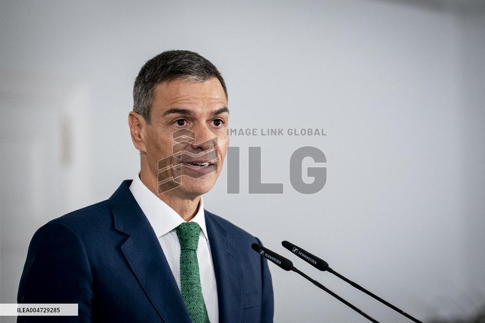 Pedro Sanchez Receives Friedrich Merz - Madrid