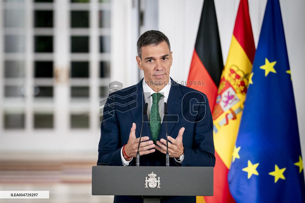 Pedro Sanchez Receives Friedrich Merz - Madrid