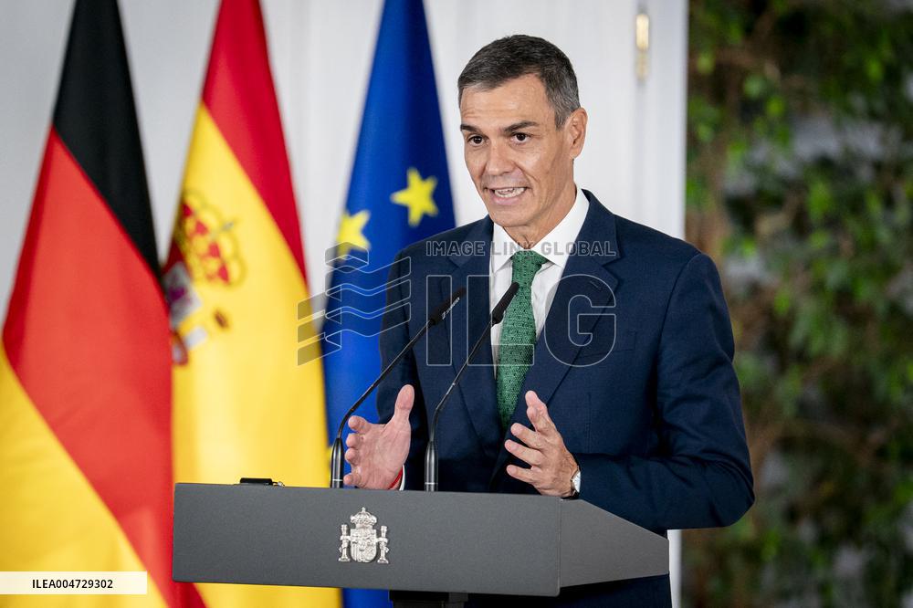 Pedro Sanchez Receives Friedrich Merz - Madrid
