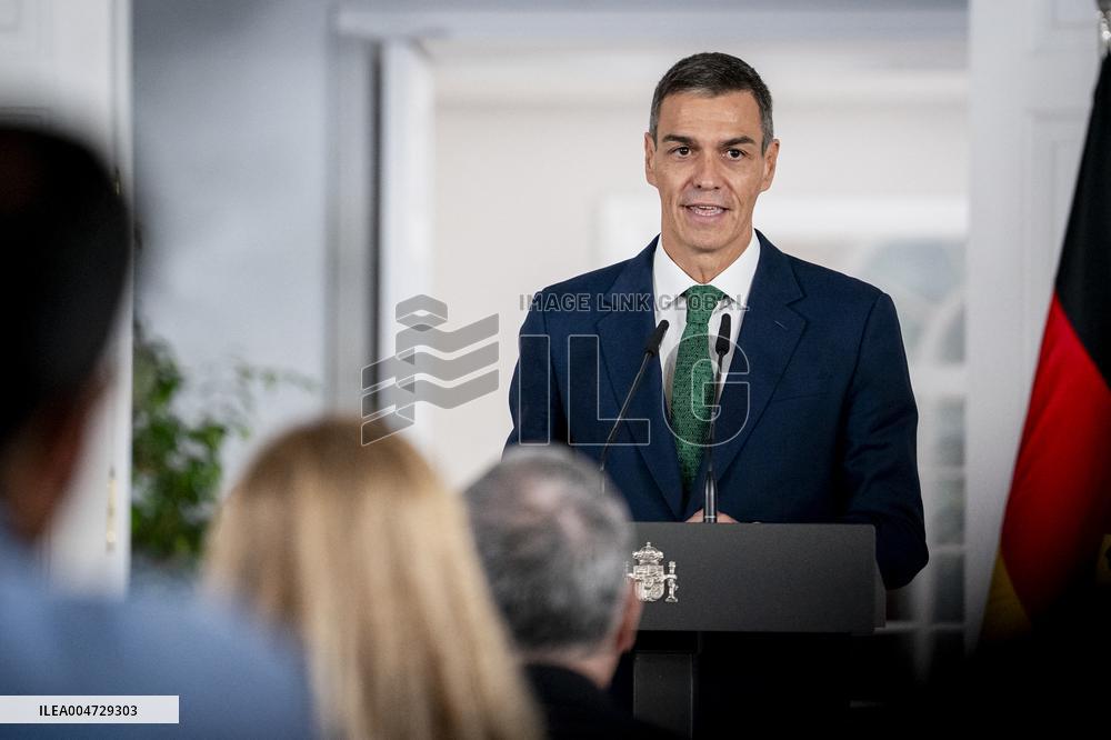 Pedro Sanchez Receives Friedrich Merz - Madrid