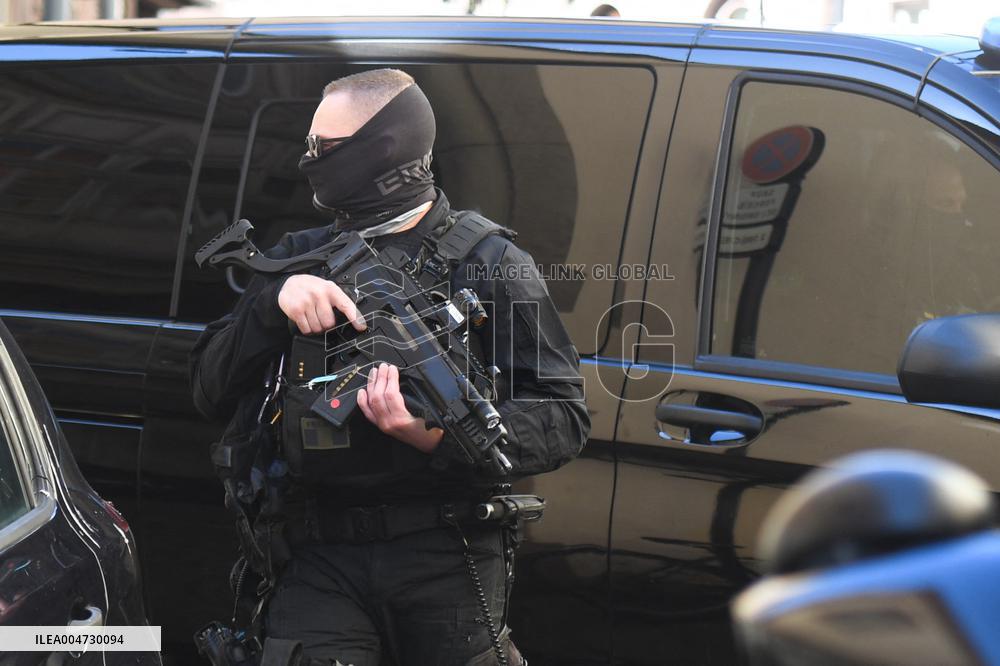 Arrival of Nordhal Lelandais at Courthouse - Colmar