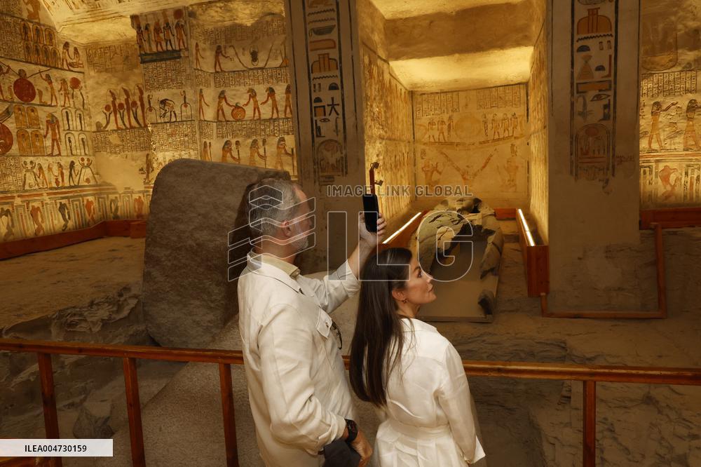 Spanish Royal Couple Visits The Valley of the Kings - Egypt