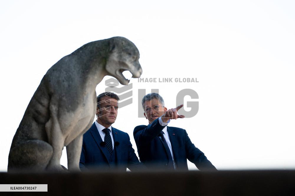 Macron Inaugurates the Towers of Notre-Dame Cathedral - Paris