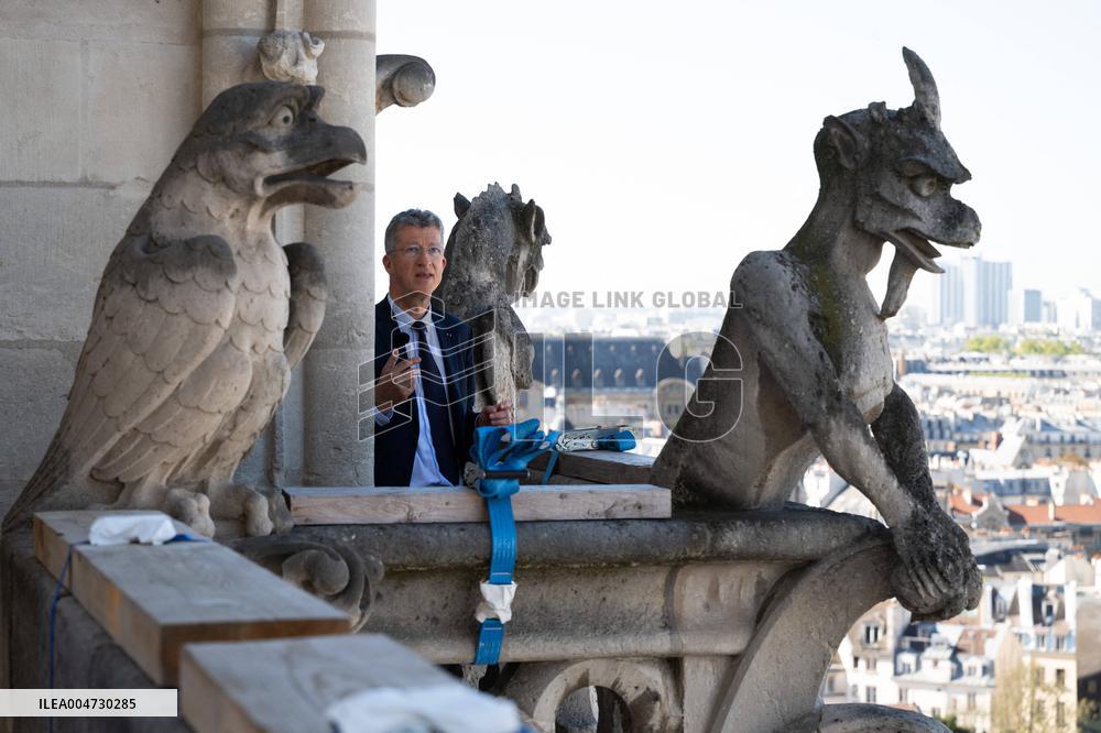 Macron Inaugurates the Towers of Notre-Dame Cathedral - Paris