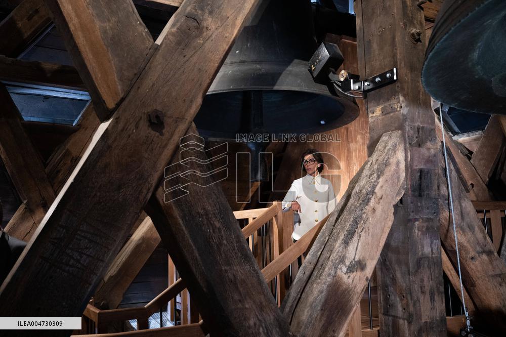 Macron Inaugurates the Towers of Notre-Dame Cathedral - Paris