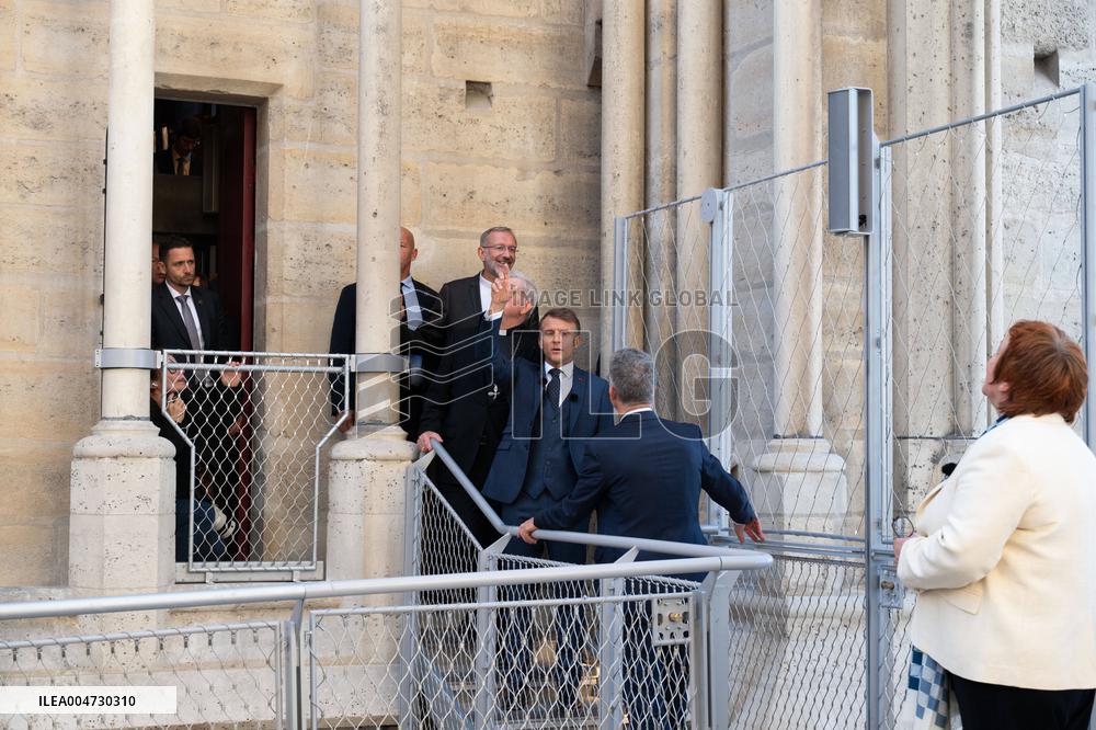 Macron Inaugurates the Towers of Notre-Dame Cathedral - Paris