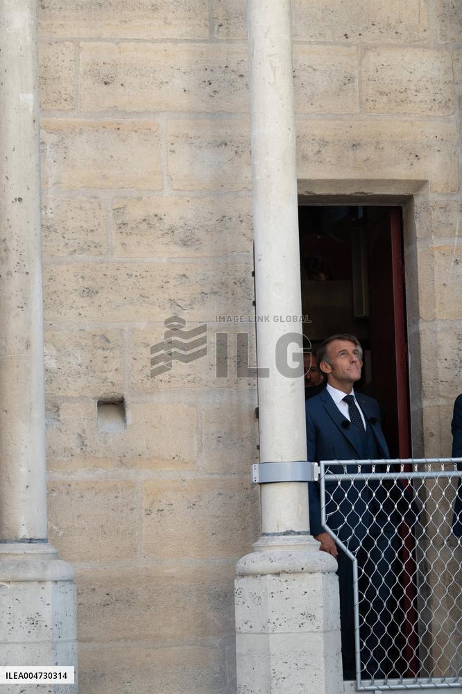 Macron Inaugurates the Towers of Notre-Dame Cathedral - Paris