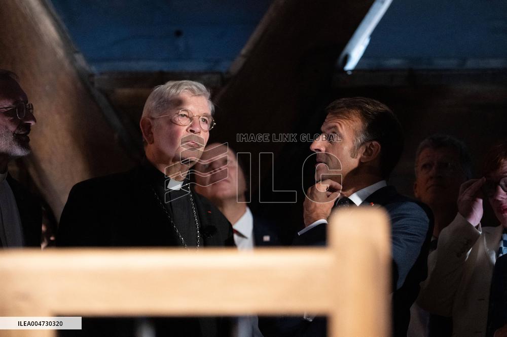 Macron Inaugurates the Towers of Notre-Dame Cathedral - Paris