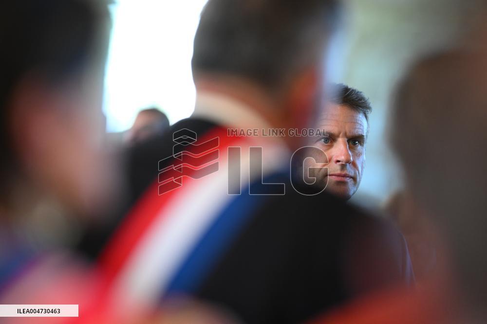 President Macron Visits Pontlevoy Abbey - Pontlevoy