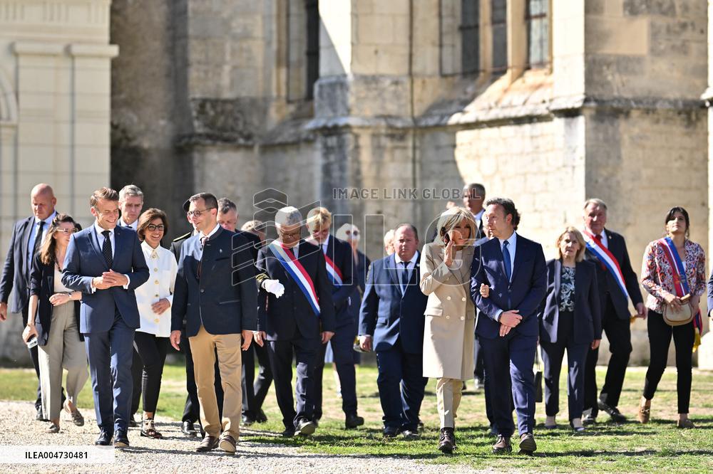 President Macron Visits Pontlevoy Abbey - Pontlevoy
