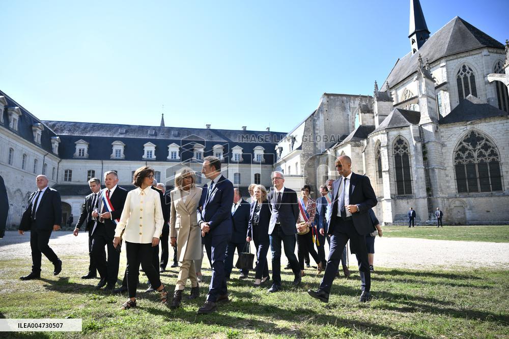 President Macron Visits Pontlevoy Abbey - Pontlevoy