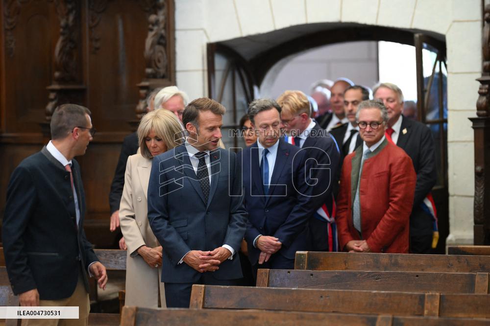 President Macron Visits Pontlevoy Abbey - Pontlevoy