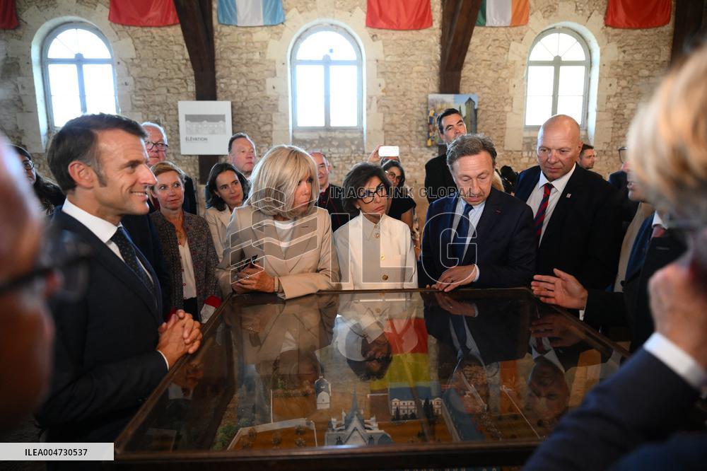 President Macron Visits Pontlevoy Abbey - Pontlevoy