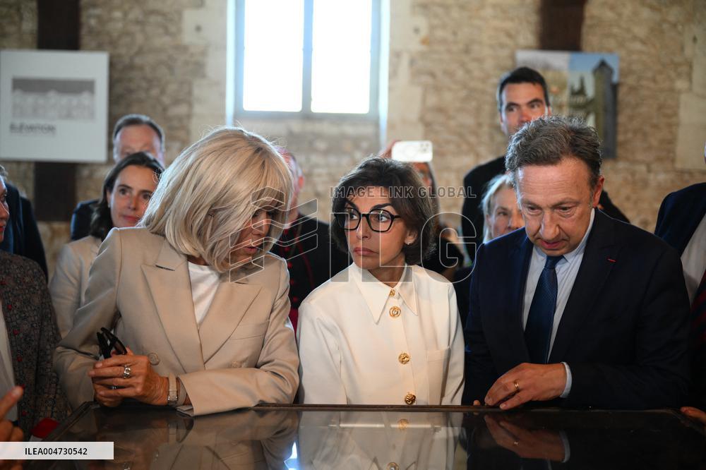President Macron Visits Pontlevoy Abbey - Pontlevoy