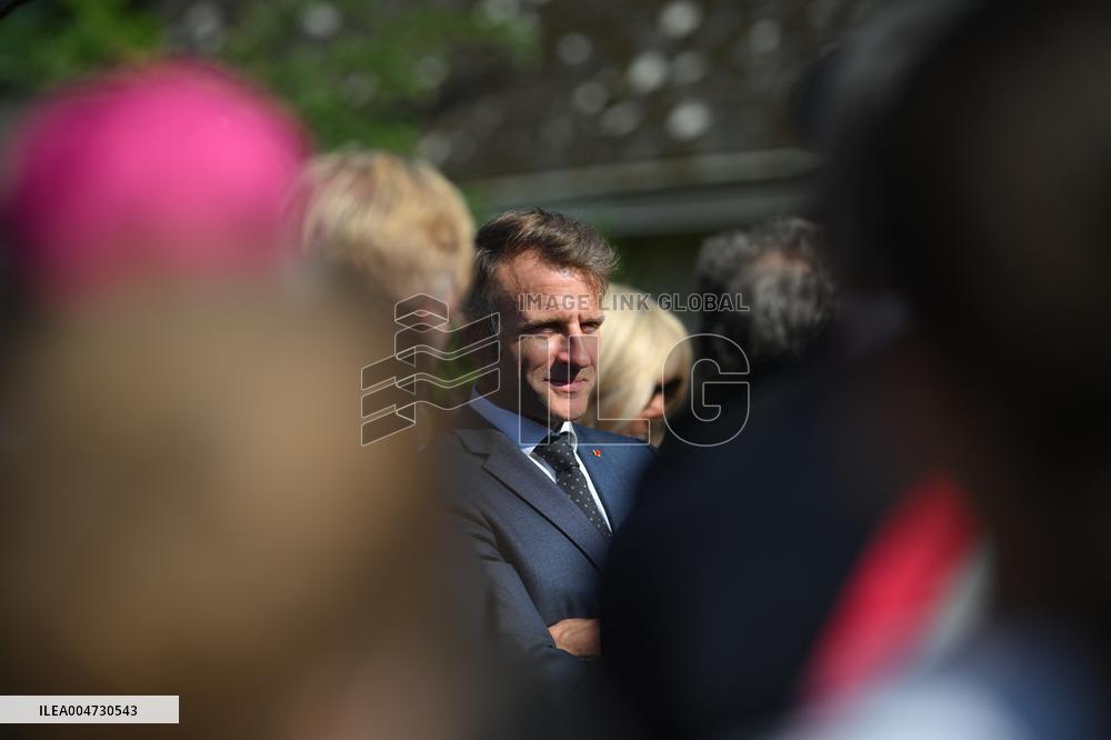 President Macron Visits Pontlevoy Abbey - Pontlevoy