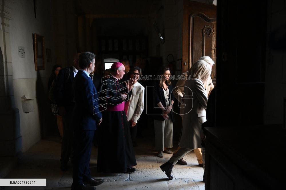 President Macron Visits Pontlevoy Abbey - Pontlevoy
