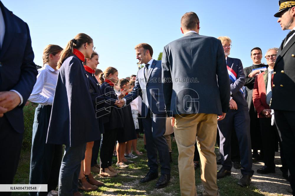 President Macron Visits Pontlevoy Abbey - Pontlevoy