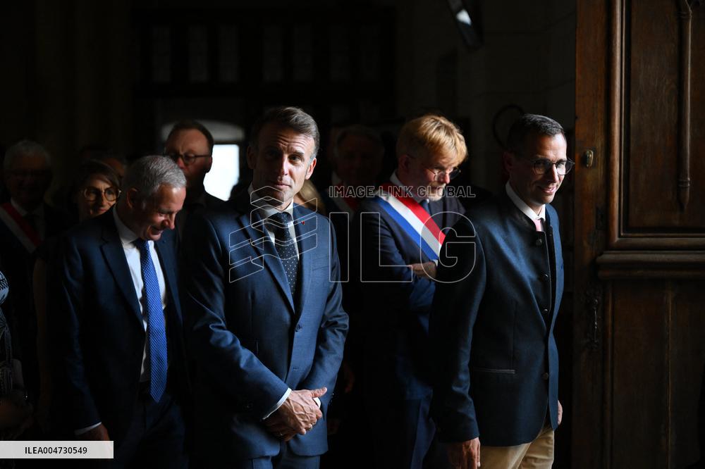President Macron Visits Pontlevoy Abbey - Pontlevoy