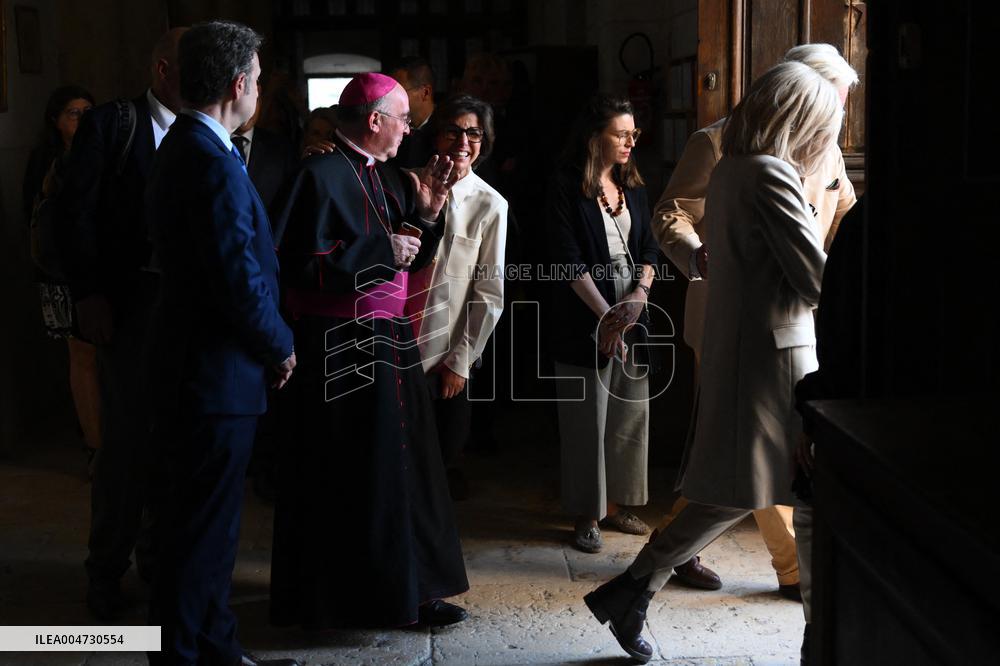President Macron Visits Pontlevoy Abbey - Pontlevoy