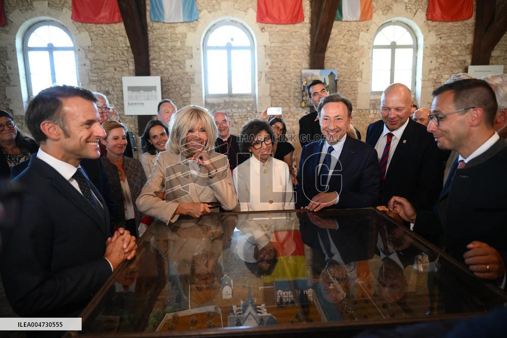 President Macron Visits Pontlevoy Abbey - Pontlevoy