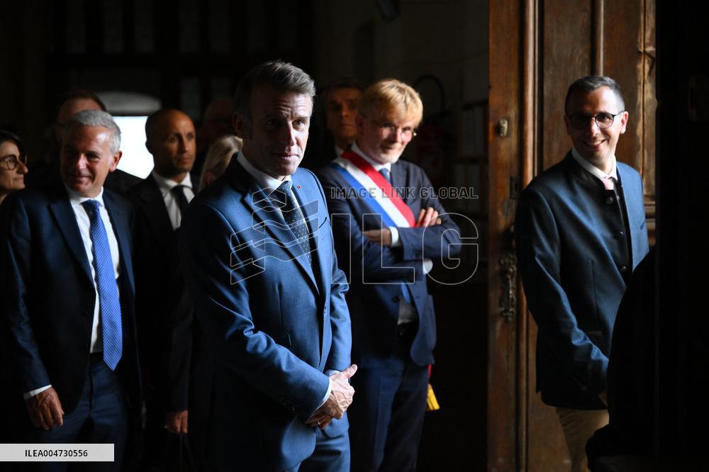President Macron Visits Pontlevoy Abbey - Pontlevoy