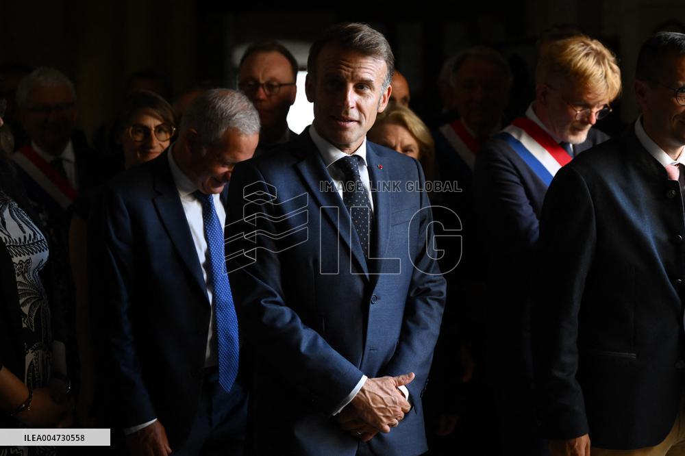 President Macron Visits Pontlevoy Abbey - Pontlevoy