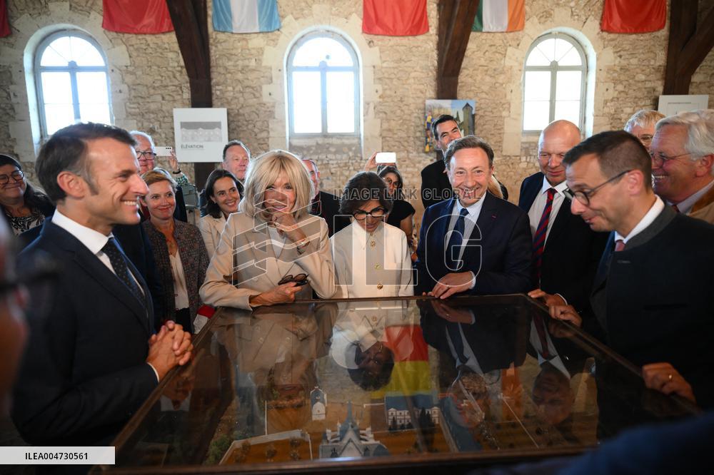 President Macron Visits Pontlevoy Abbey - Pontlevoy