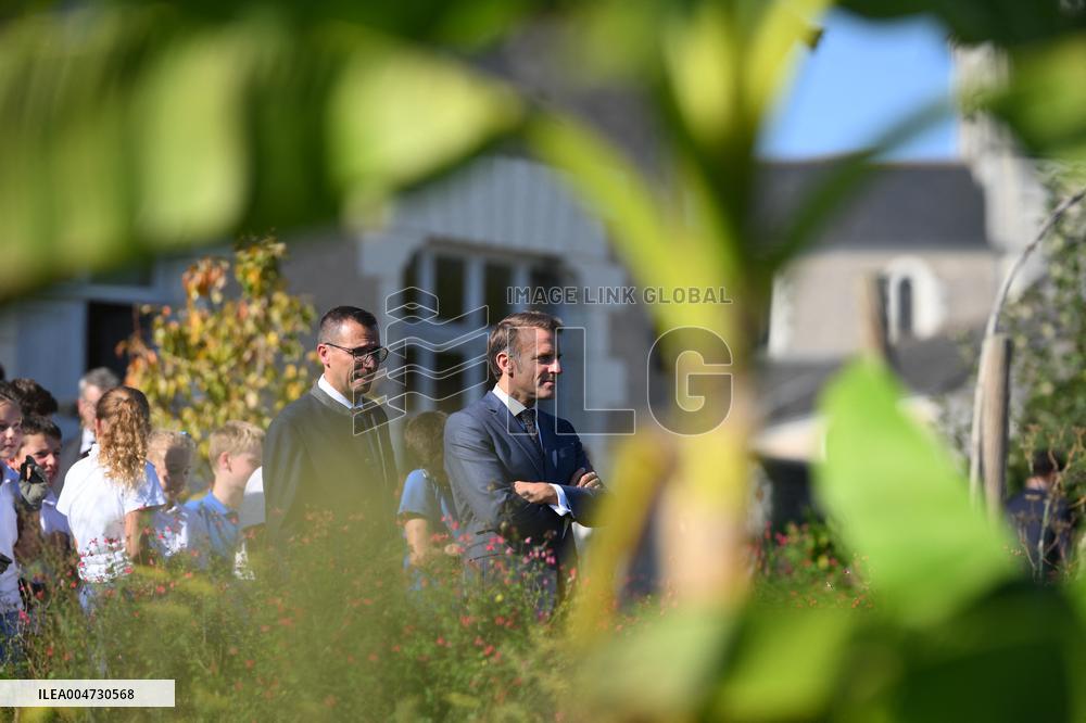 President Macron Visits Pontlevoy Abbey - Pontlevoy