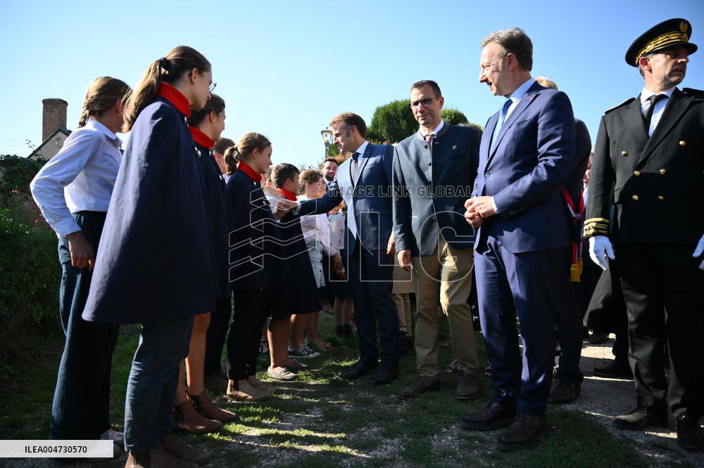 President Macron Visits Pontlevoy Abbey - Pontlevoy