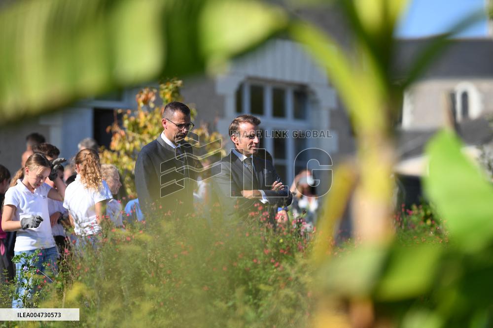 President Macron Visits Pontlevoy Abbey - Pontlevoy