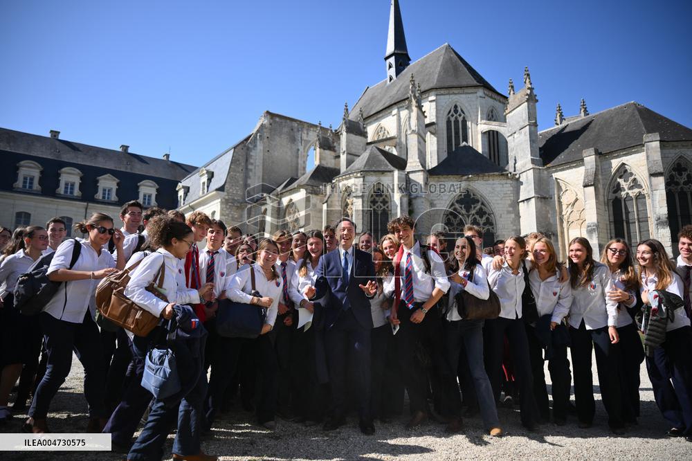 President Macron Visits Pontlevoy Abbey - Pontlevoy