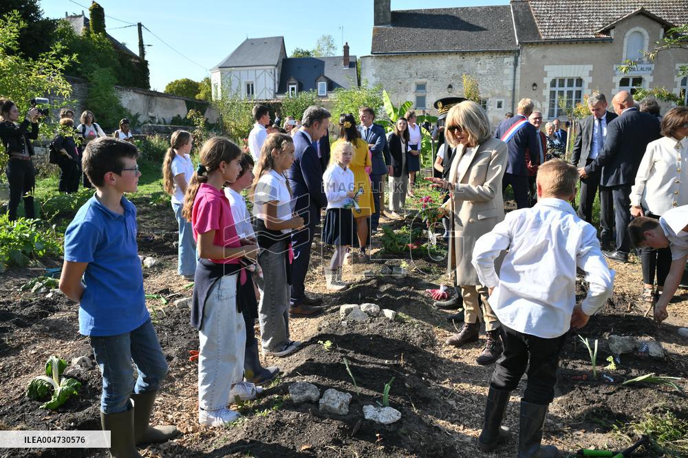 President Macron Visits Pontlevoy Abbey - Pontlevoy